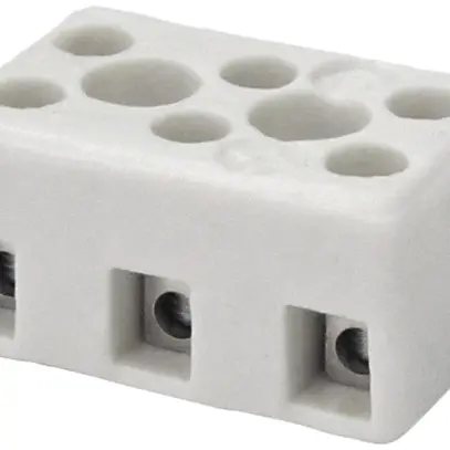 Serre-fils porcelaine 1.5mm² 3L 2 trous de fixation 
