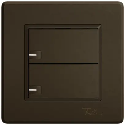 Poussoir KNX RGB ENC EDIZIO.liv SNAPFIX® capteur temp.RGB-LED 2× comm.1T br 