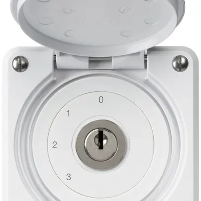 Interruttore a chiave INC robusto IP55 con copertura S5/1P bianco combinazione 