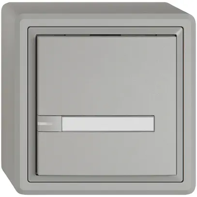 Poussoir universel AP EDIZIO.liv UNI SNAPFIX® 12…48V a.LED 1× comm.1T étiqu.grc 