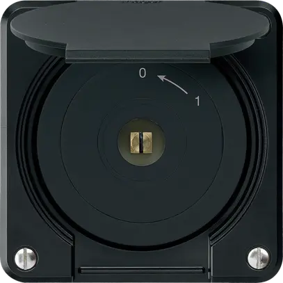 Contatto rotativo chiave quadrata INC robusto IP55 nero con coperchio 1P combi 