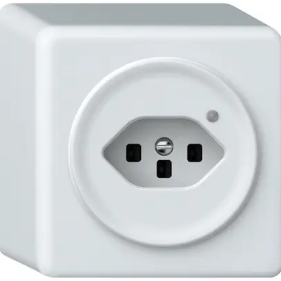 Presa AP origin 1×tipo 23 lum.verde 16A 230V 88×88×54mm bianco 