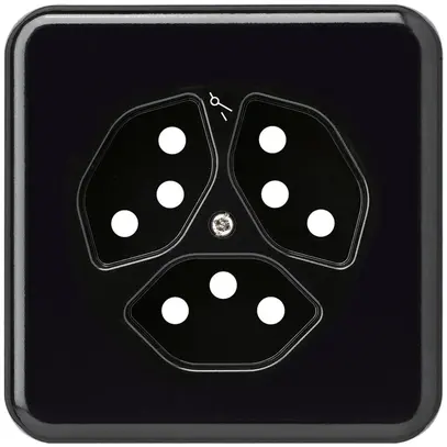 Plaque de recouvrement IS 3×type 13/1 basico noir avec sécurité enfants 