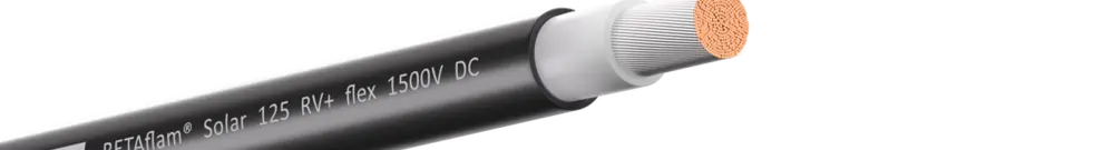 Câble solaire 1x6mm2 noir, codé blanc BETAflam 125 RV+ flex 1500 V DC, Cca 