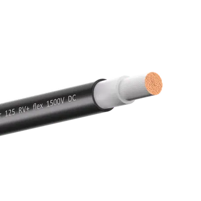 Câble solaire 1x6mm2 noir, codé blanc BETAflam 125 RV+ flex 1500 V DC, Cca 
