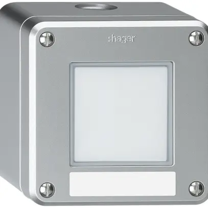 Tasto a pulsante di suoneria AP Hager robusto IP55 con placchetta alluminio 