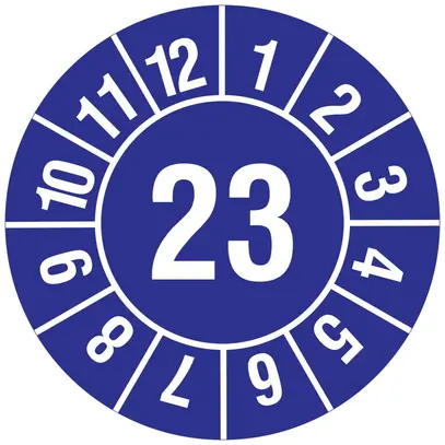Targhetta di controllo CIMCO "23" Ø20 mm blu 