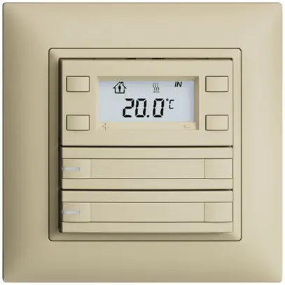 Poussoir RTH ENC KNX 2× EDIZIOdue FMI vanille, avec pap.+LED RGB 