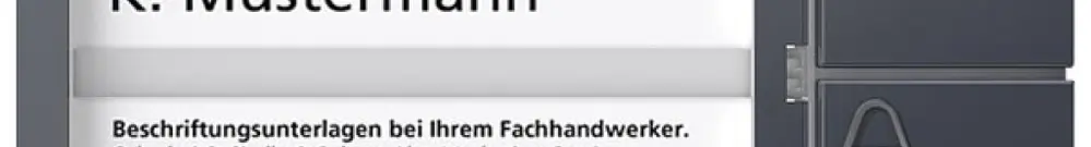 Tasten-Modul Siedle, mit 2 Namensschildern, 2 Ruftasten mit Glockensymbol, an 