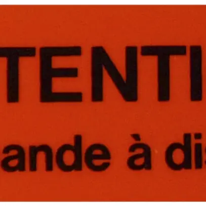 Pannello autoadesivo 80×30mm rosso Attention commande à distance 
