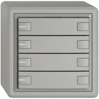 Poussoir KNX RGB AP EDIZIO.liv SNAPFIX® capteur temp.RGB-LED 4× comm.2T grc 