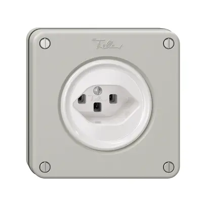 Presa NUPU NEVO, 1×T23, grigio chiaro 