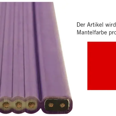 Câble plat Woertz Combi 5×2.5+2×1.5mm² PVC rouge Eca 