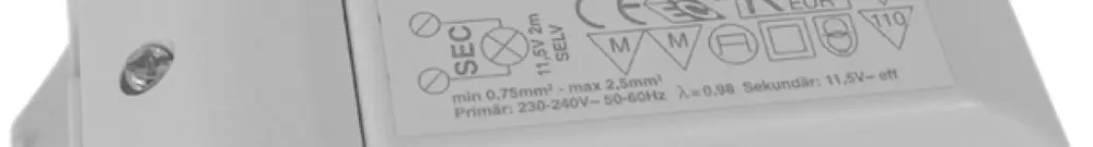 Petit transformateur Hegra 10…70W 230/12V 