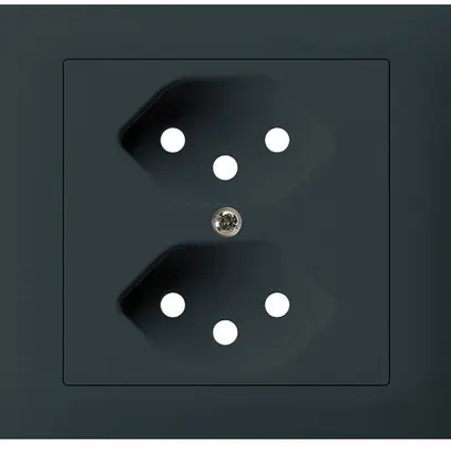 EB-Frontset Hager kallysto für Steckdose G3 2×T13 Abdeckrahmen steckbar schwarz 