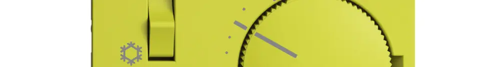 Termostato EDIZIOdue, c.interruttore, 60×60mm, lemon 