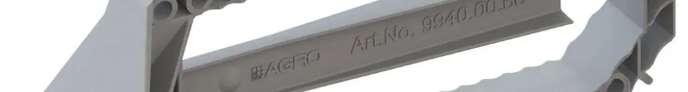 Jeu d'ailettes AGRO Prefix® 150×59×16mm, gris clair, 4 pièces 