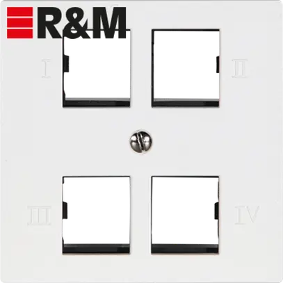 Prise de raccordement R&M 4×RJ45 spécial pour cat.6A blanc 