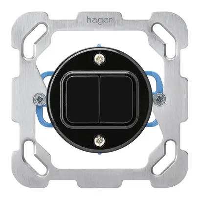 Inserto per interruttore INC basico 3/1L+A-R/1L con placca di fissaggio nero 