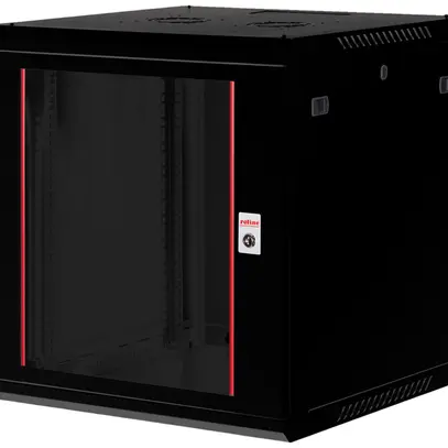 Coffret mural 19" ROLINE Basic Plus 600×645×600mm 12UH 1×porte acier noir 