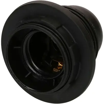 Portalampada E27 materiale sintetico M10×1 nero con bordo 