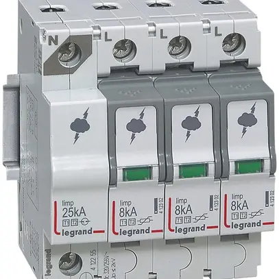 Protection surtension Legrand T1+T2 3L Iimp.8kA, Imax.50kA 