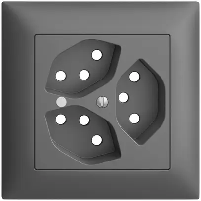 Kit frontal ENC EDIZIOdue gris foncé 88×88mm 3×T13, lentille, 