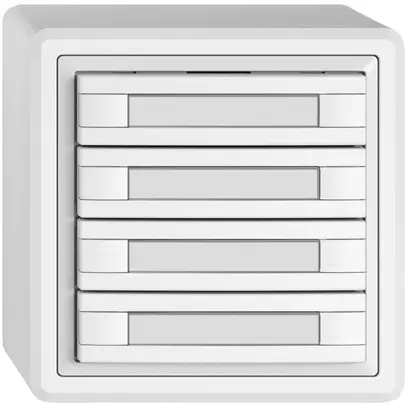 Poussoir universel AP EDIZIO.liv UNI SNAPFIX® s.LED 4× comm.2T étiqu.bc 