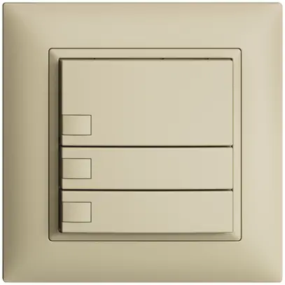 Poussoir univ. ENC 3×1t bornes enf. EDIZIOdue vanille, sans LED 