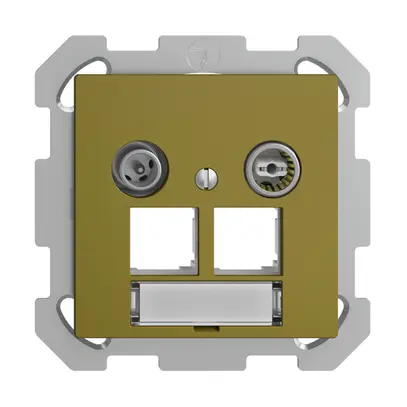 Presa multimedia ENC EDIZIOdue FM EASYNET 4dB, p.2×RJ45 S-One, olive 