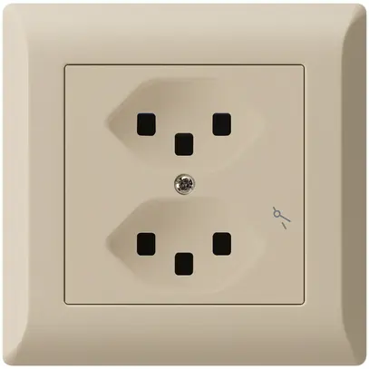 Prise ENC Hager kallysto.line 2×T23 1×S C beige 