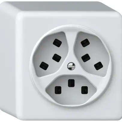 Presa AP origin 3×tipo 23 16A 230V 88×88×54mm bianco 