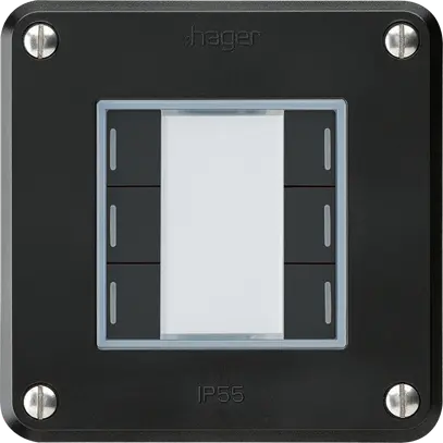 Poussoir ENC robusto A KNX 6× LED RGB s/e-link noir 