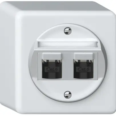 Boîte de raccordement AP origin 2×RJ45 8(8) cat.6 oblique blindé 88×88×54mm bc 