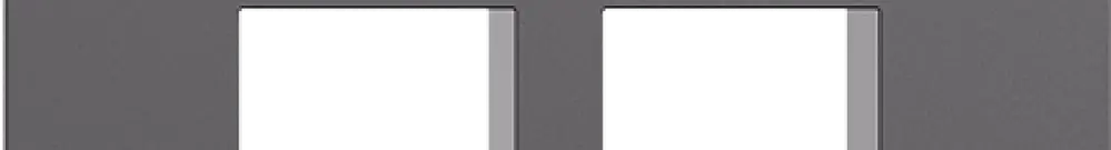 Kit montaggio EDIZIOdue F, uscita dritta, per 2×Keystone, grigio scuro 