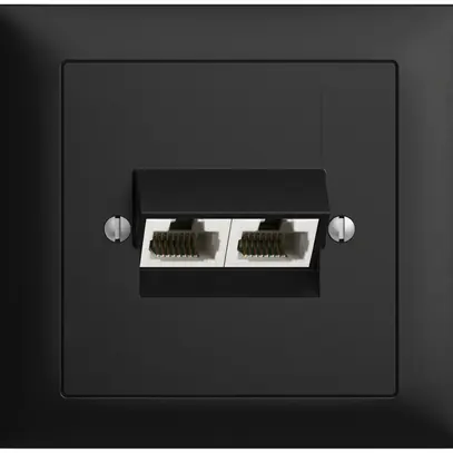 Presa INS 2×RJ45/u 8P sep. EDIZIOdue nero ITplus 