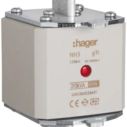 Fusibile HPC Hager DIN3c 400VAC 144A 100kVA gTr segnalatore centrale inox. 