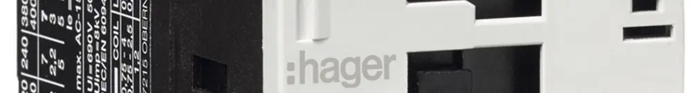 Contacteur de puissance Hager 3P+1 ouvreur 7A à AC-3 tension de bobine 230VAC 