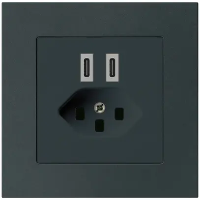 Prise de charge USB ENC Hager kallysto.pro C-C 20W+T23 5V 94×94mm noir 