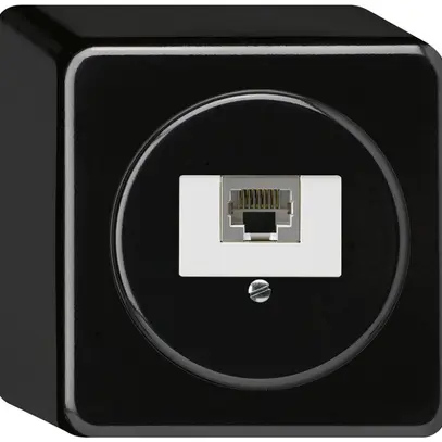 Scatola di raccordo AP basico 1×RJ45s nero 