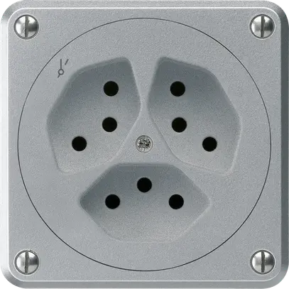 Presa INC ROB 3×tipo 13/1 alluminio senza copercchio 