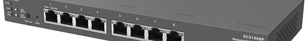 Cloud switch EnGenius ECS1008P, managed, PoE, 8-port Gigabit, 55W 