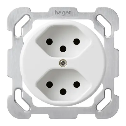 Inserto per presa INC basico 2×tipo 13 bianco con protezione bambini 