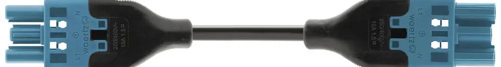 Cavo di connessione Woertz 49343/C5 3×1.5mm² 250V 16A 5m bl presa-spina Cca 