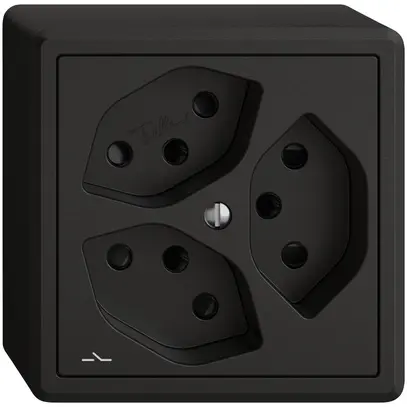 Presa AP EDIZIO.liv SNAPFIX® 3×T13 1×S con shutter ne 