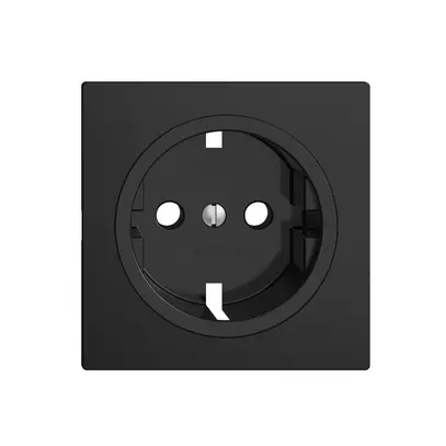 Piatta frontale EDIZIOdue F per presa SCHUKO, 60×60 mm nero 