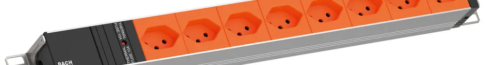 Prise multiple 19" BACHMANN 8×T13 2m 1UH orange 