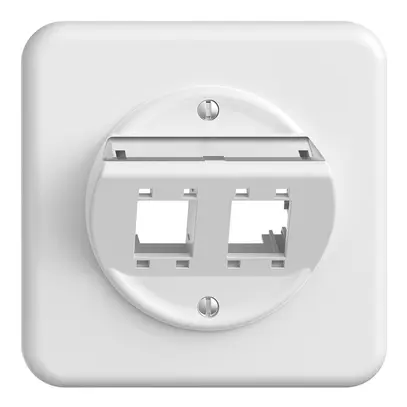 Kit montaggio ENC Sdue QMI, con cappa di uscita obliqua 2×RJ45 freenet bianco 