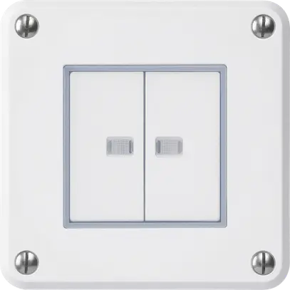 Interruttore INC robusto IP55 schema 3/pulsante 2×illuminato bianco combinazione 