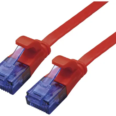 Câble patch RJ45 VALUE cat.6A U/UTP AWG32 PVC plat rouge 3m 